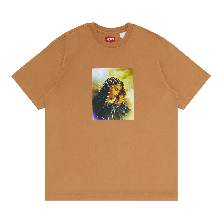 Supreme Mary Rhinestone Short-Sleeve Top 'Tan'