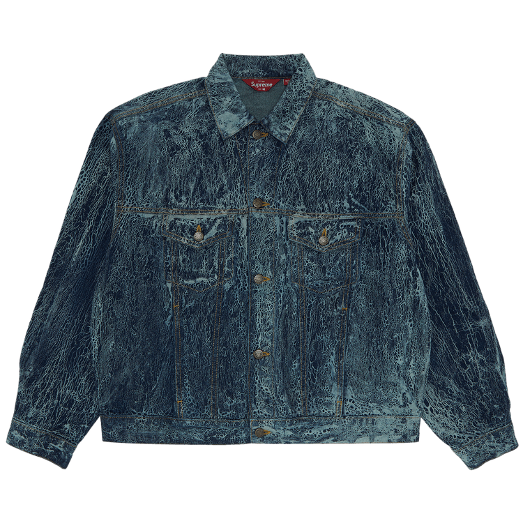 Supreme Crackle Denim Trucker Jacket 'Blue'