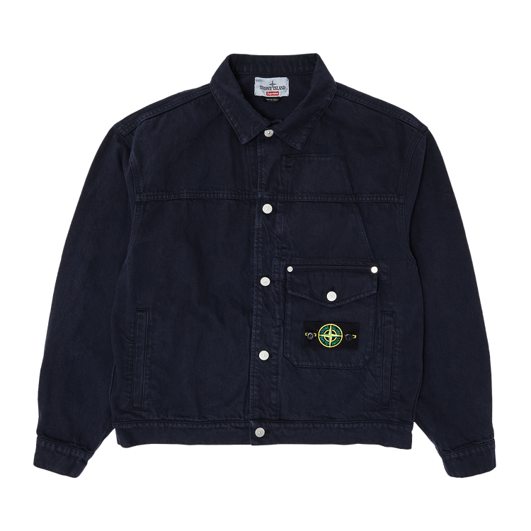 Supreme x Stone Island Denim Trucker Jacket 'Navy'