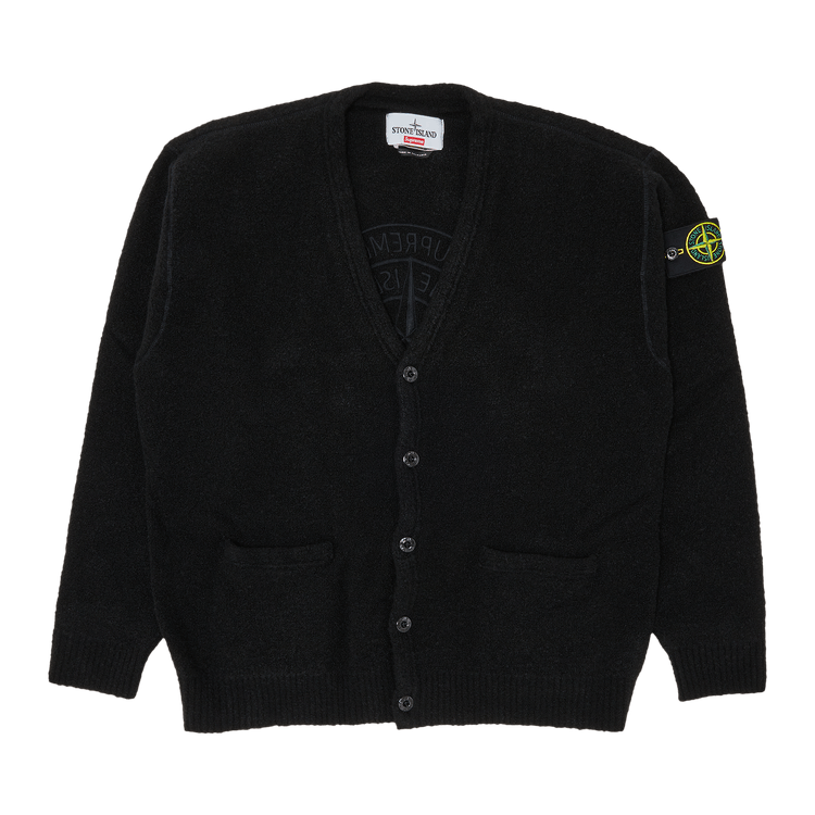 Supreme x Stone Island Bouclé Cardigan 'Black'