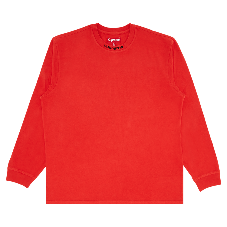 Supreme Embroidered Collar Long-Sleeve Top 'Red'