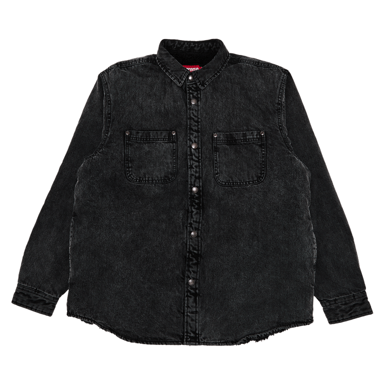 Supreme Faux Shearling Lined Work Shirt 'Black Denim'