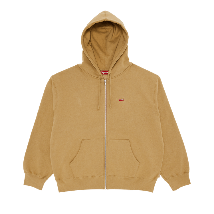 Supreme Small Box Zip Up Hooded Sweatshirt 'Dark Tan'