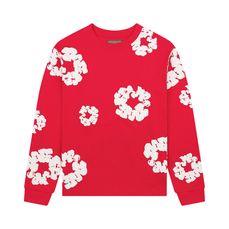 Denim Tears Long-Sleeve Wreath Tee 'Red'