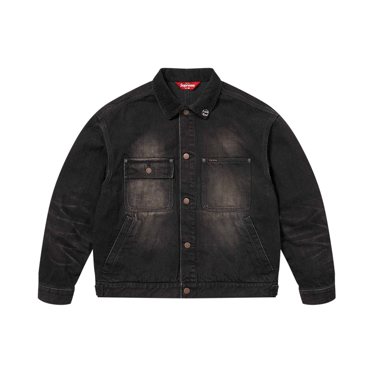 Supreme Distressed Selvedge Trucker Jacket 'Washed Black'