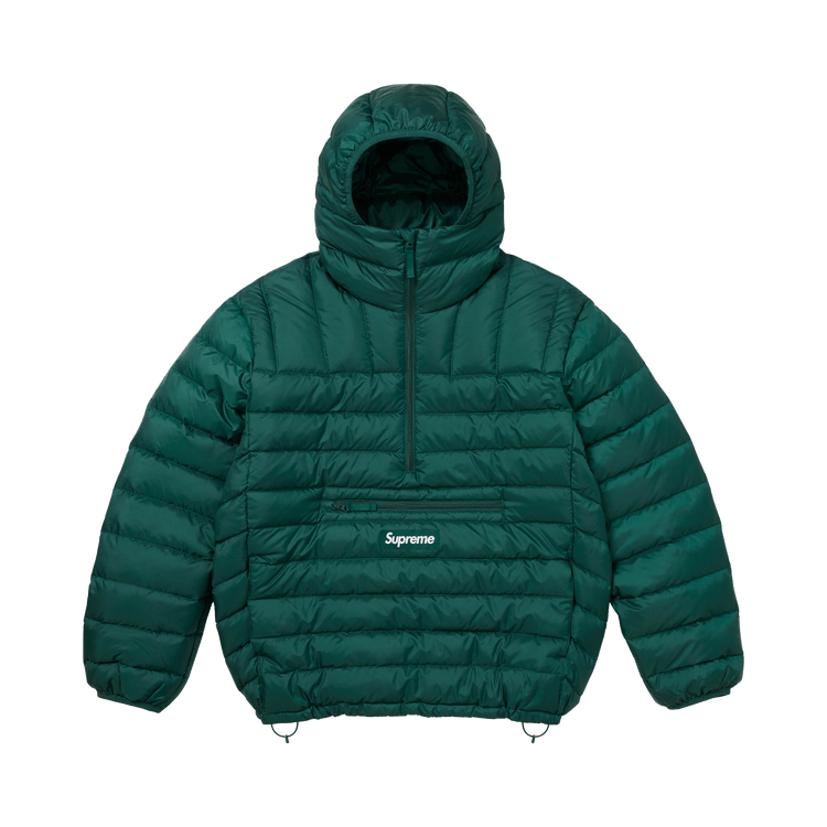 Supreme Micro Down Half Zip Hooded Pullover 'Dark Green'