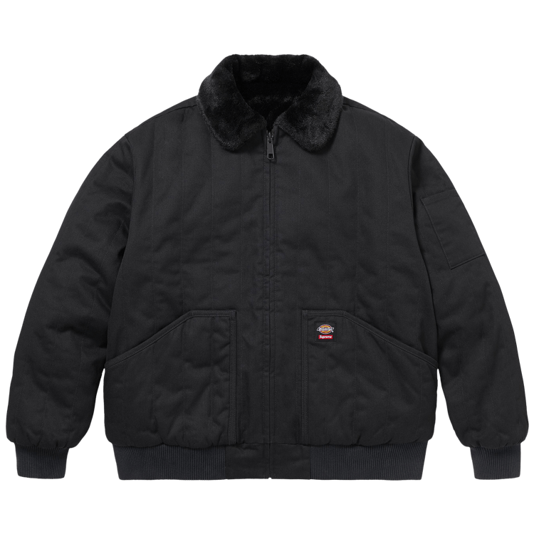 Supreme x Dickies Reversible Quilted Faux Fur Work Jacket 'Black'
