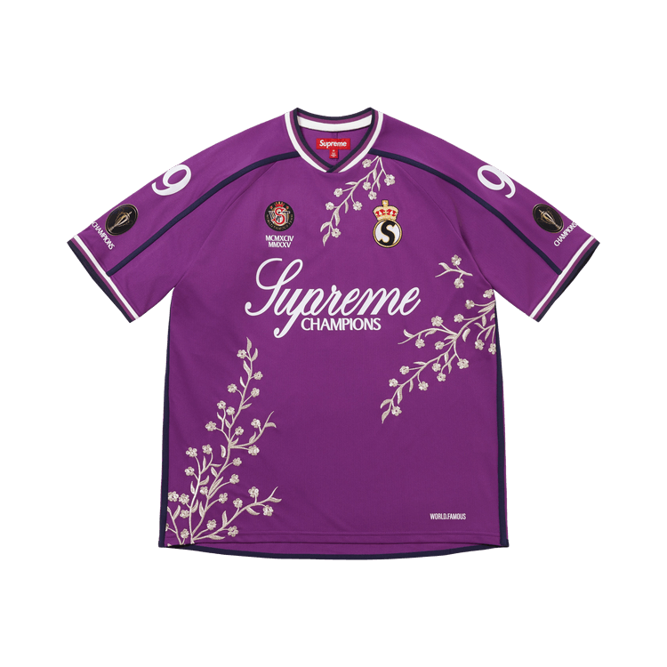 Supreme Floral Soccer Jersey 'Purple'