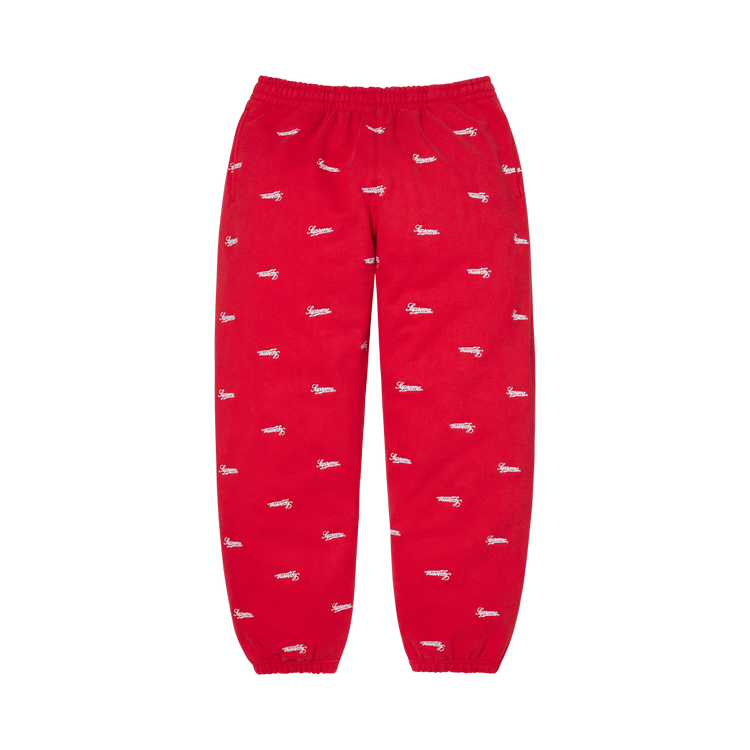 Supreme Repeat Script Sweatpant 'Red'