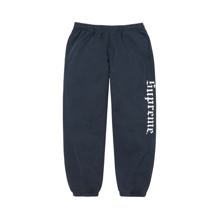 Supreme Washed Old English Sweatpant 'Navy'