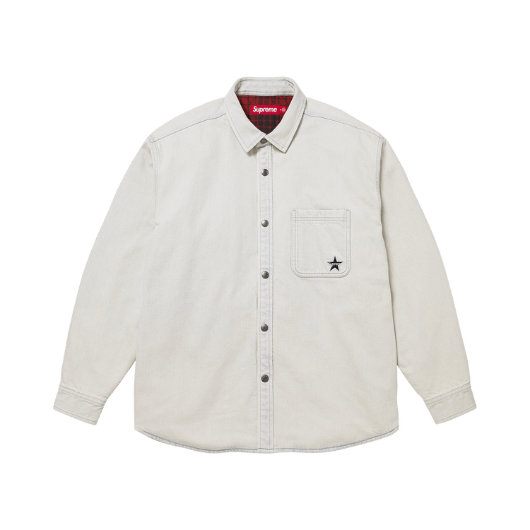 Supreme Quilted Lined Denim Snap Shirt 'Light Washed Indigo'