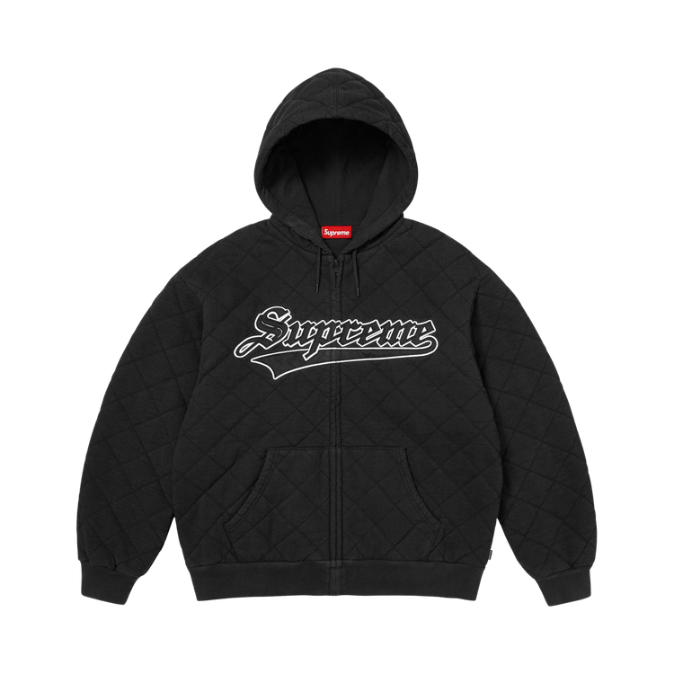 Supreme Quilted Zip Up Hooded Sweatshirt