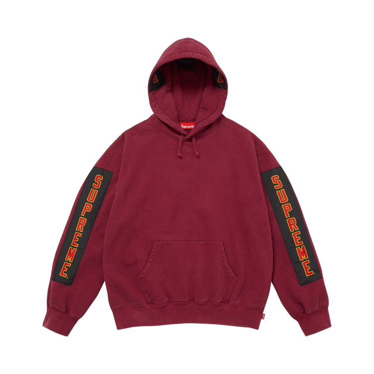 Supreme Woven Patches Hooded Sweatshirt 'Cardinal'