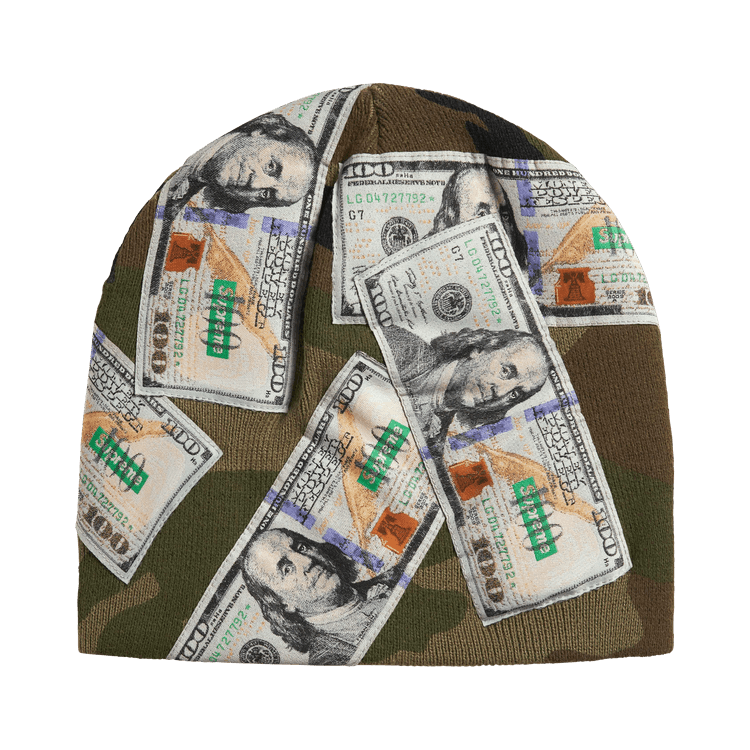 Supreme Money Beanie 'Woodland Camo'