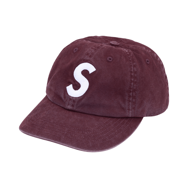 Supreme Washed Canvas S Logo 6-Panel 'Plum'