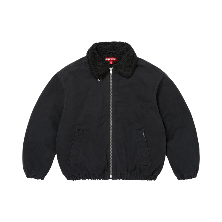 Supreme Faux Shearling Lined Bomber Jacket 'Black'