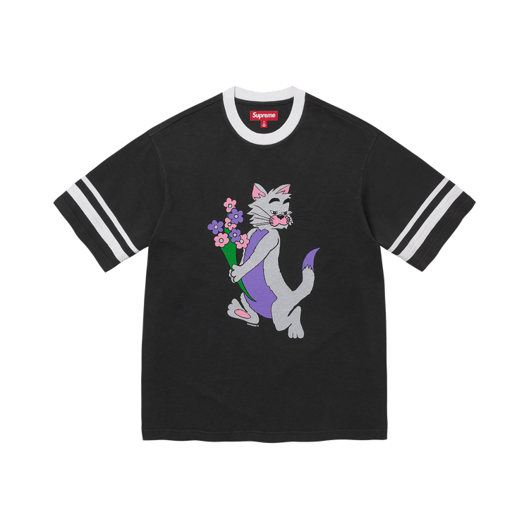 Supreme Glitter Cat Short-Sleeve Top 'Black'