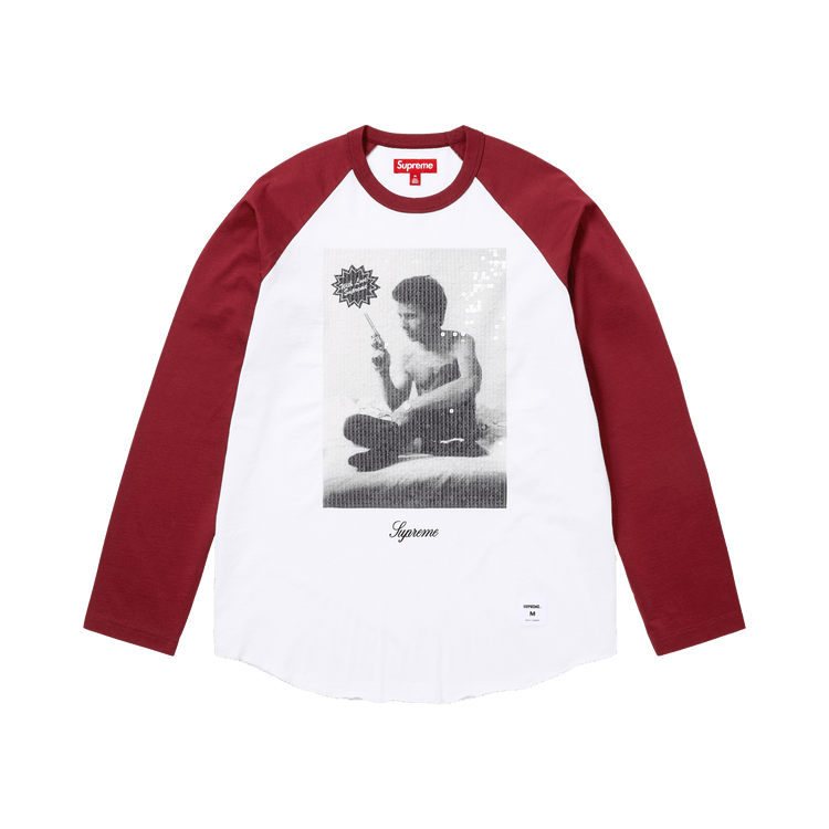 Supreme x Larry Clark Sequin Raglan Long-Sleeve Top 'Burgundy'