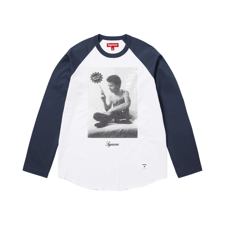 Supreme x Larry Clark Sequin Raglan Long-Sleeve Top 'Navy'