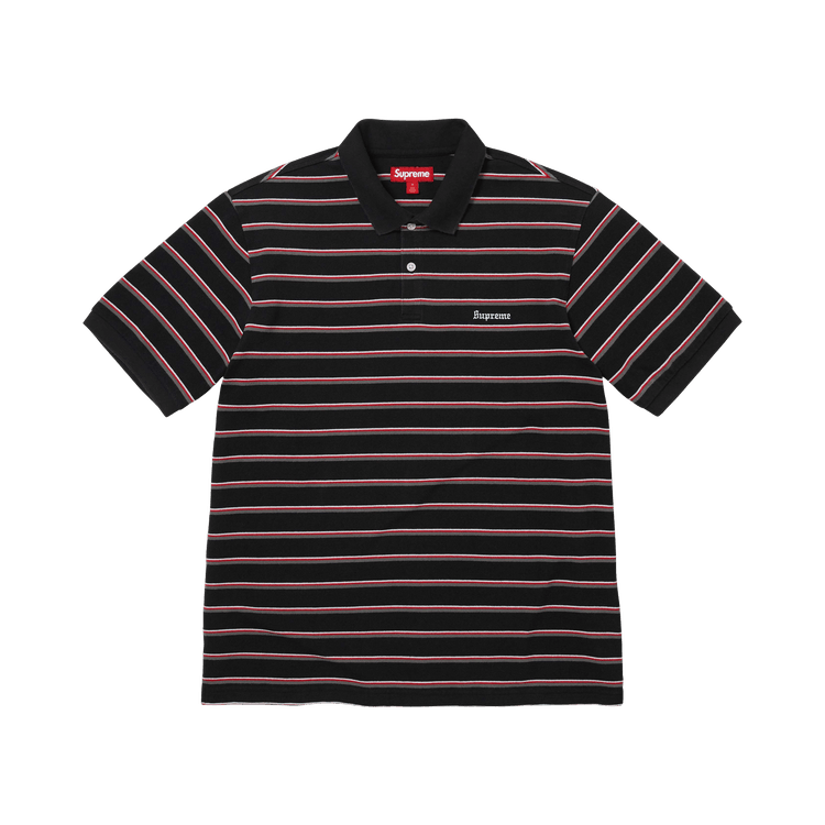 Supreme Stripe Polo 'Black'