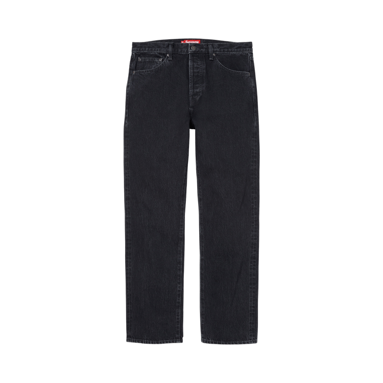 Supreme Slim Straight Selvedge Jean 'Washed Black'
