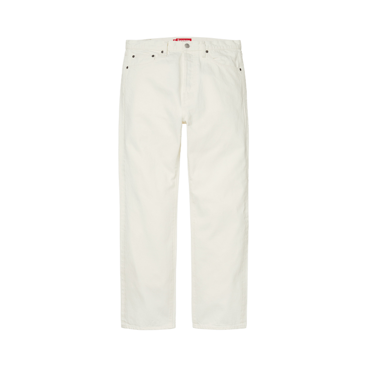 Supreme Slim Straight Selvedge Jean 'White'