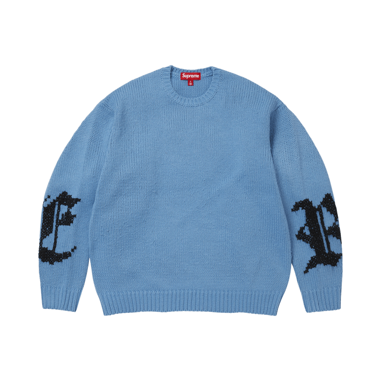 Supreme Cross Stitch Logo Sweater 'Blue'