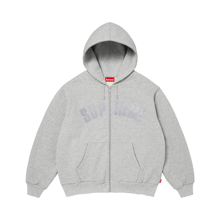 Supreme Arc Thermal Lined Zip Up Hooded Sweatshirt 'Heather Grey'