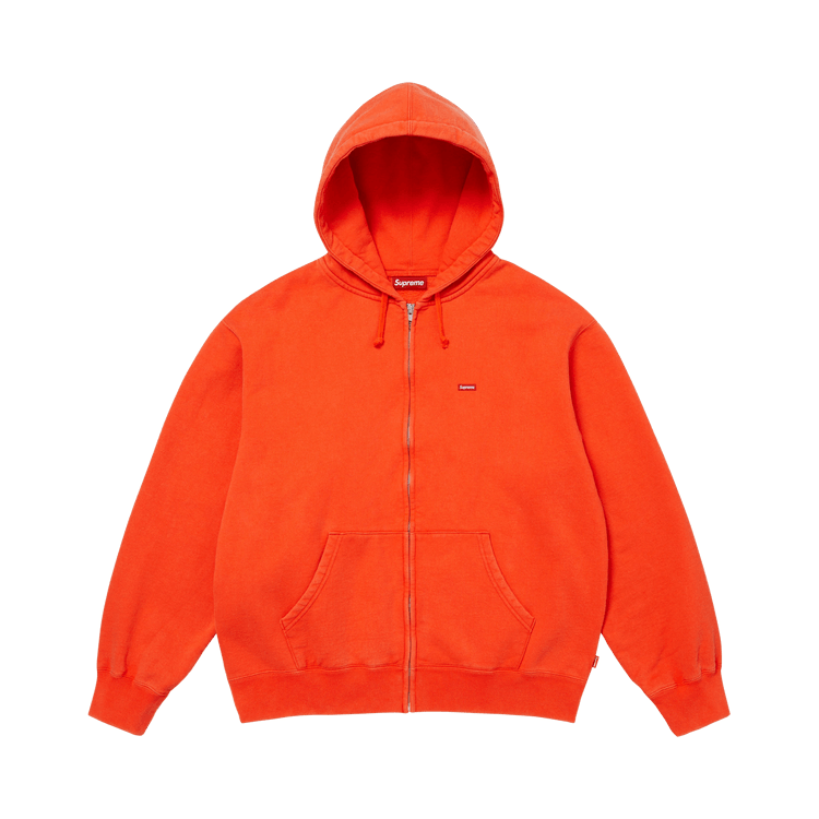 Supreme Small Box Zip Up Hooded Sweatshirt 'Orange'