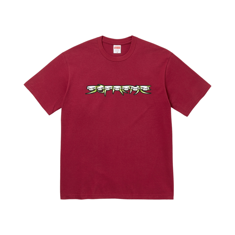 Supreme Skulls Spellout Tee 'Cardinal'