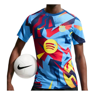 Nike x F.C. Barcelona Academy Pro Fourth Dri-FIT Pre-Match T-Shirt 'University Blue Gym Blue Opti Yellow'