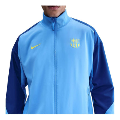 Nike x F.C. Barcelona Strike Fourth Dri-FIT Anthem Jacket 'University Blue Gym Blue Opti Yellow'
