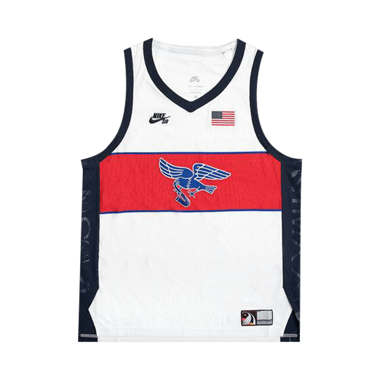 Nike SB Team USA Dri-FIT ADV Sleeveless Skate Jersey 'White/Sport Red/Obsidian/Black'