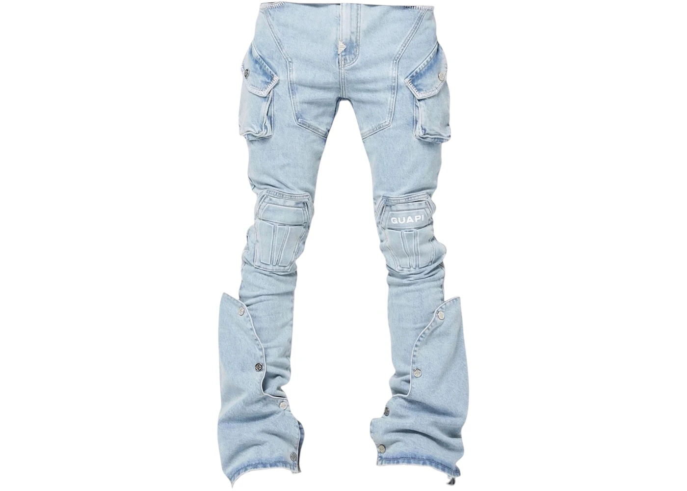 Guapi Aqua Blue Coffin Arc Denim Jeans Blue