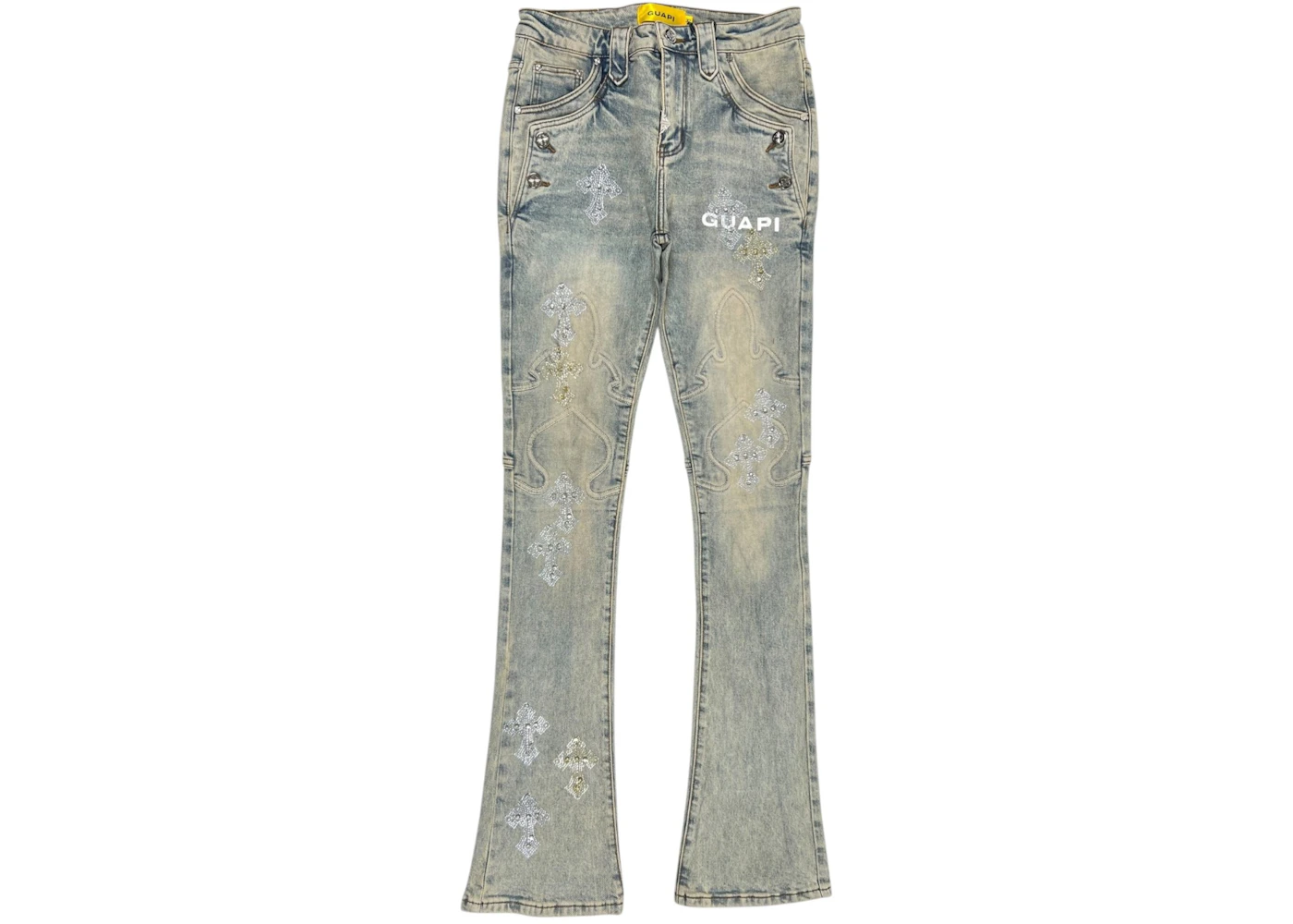Guapi Faded Cross Denim V2 Jeans Faded Beige/Indigo
