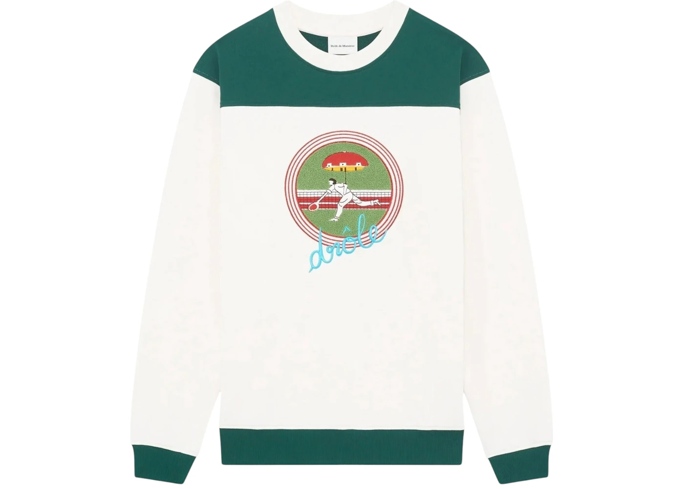 Drole de Monsieur Le Sweat Tennis Crewneck White