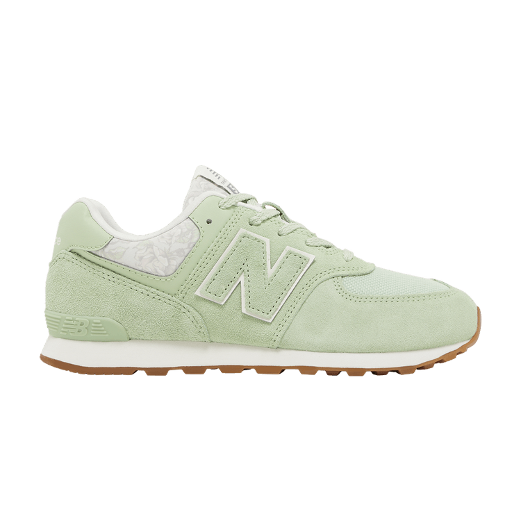 New Balance 574 Big Kid 'Floral - Avocado Gum'