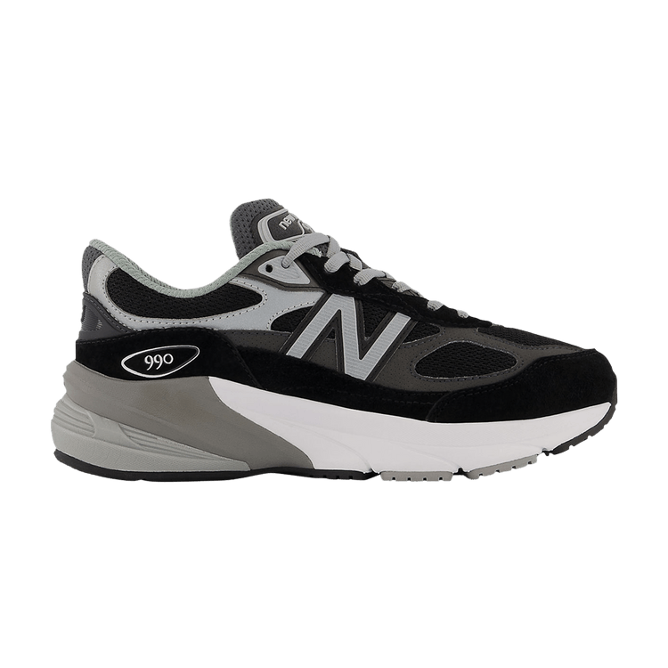 New Balance 990v6 Big Kid Wide 'Black Silver'