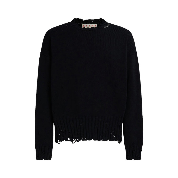 Marni Long-Sleeve Crewneck Sweater 'Black'