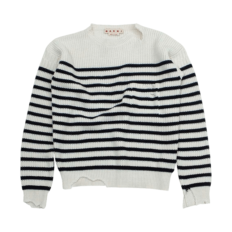 Marni Striped Fisherman Jumper 'Stone White'