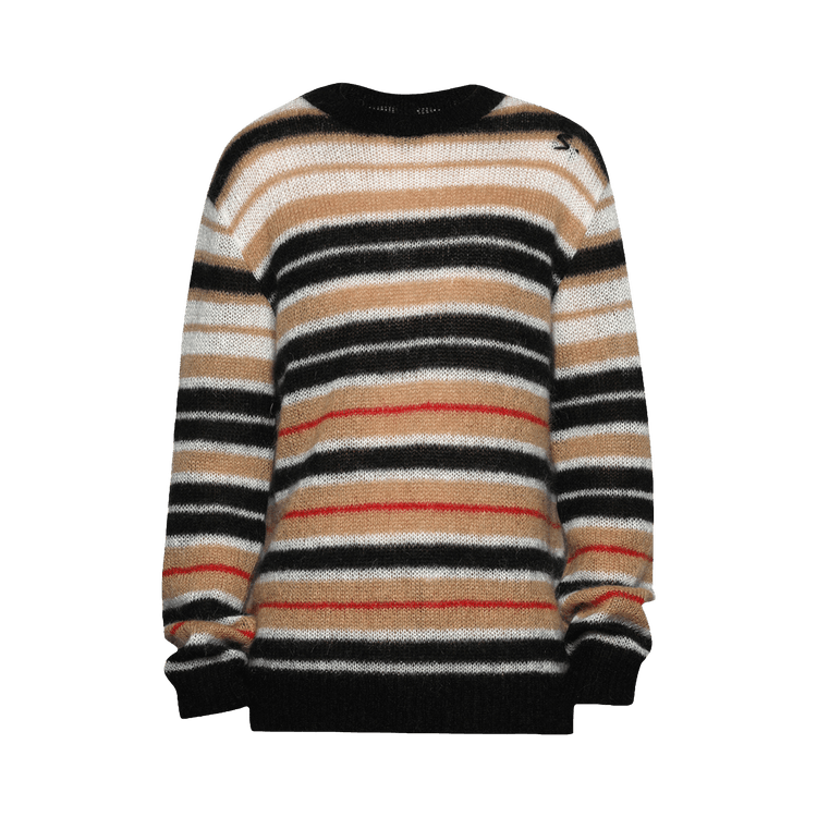 Marni Striped Brushed Mohair Sweater 'Winter Wheat'