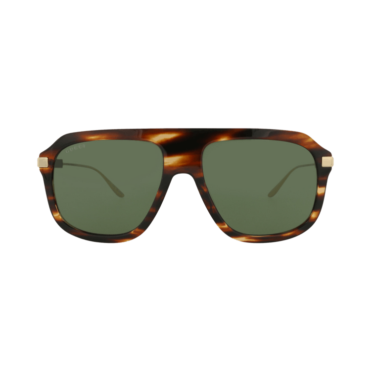 Gucci Aviator Sunglasses 'Havana/Gold/Green'
