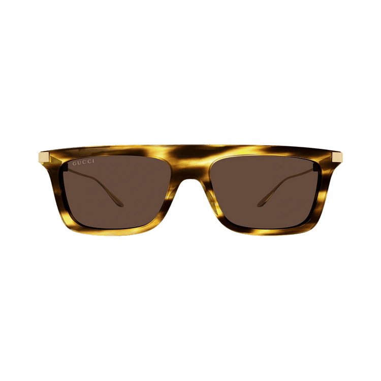 Gucci Square Sunglasses 'Havana/Gold/Brown'