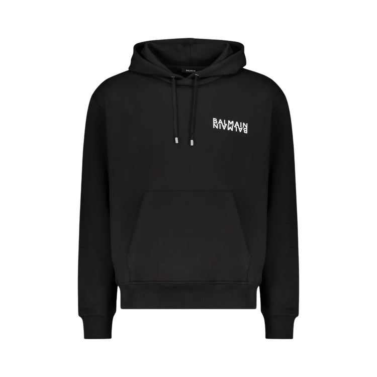 Balmain Double Logo Cotton Hoodie 'Black'
