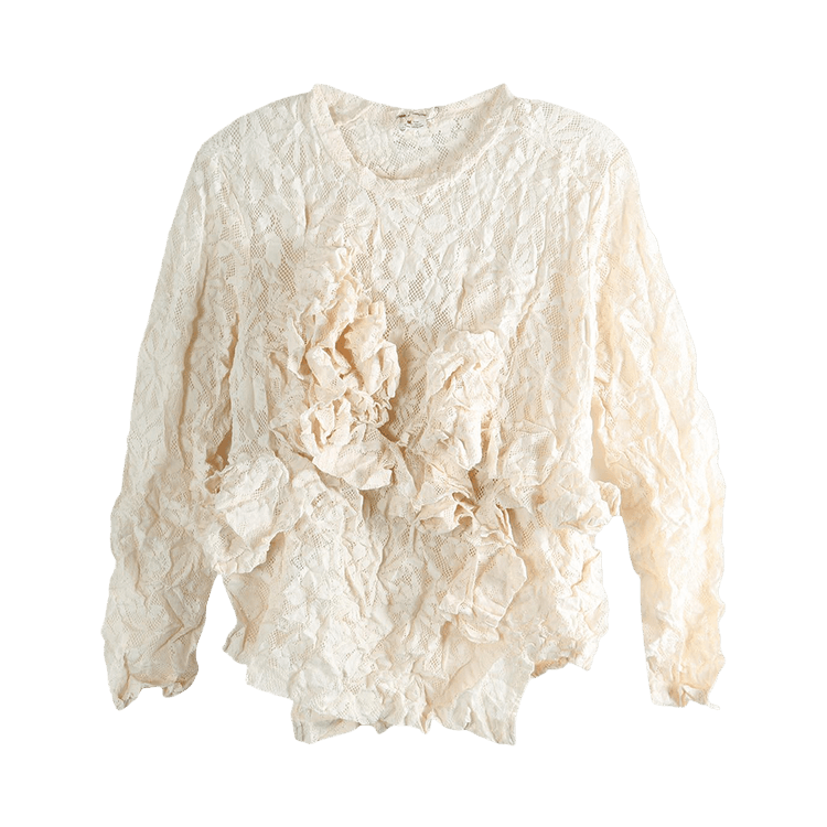 Comme des Garçons Lace Ruffled T-Shirt 'Ivory'