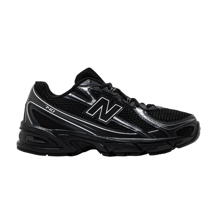 New Balance 740 Big Kid Wide 'Black Silver Metallic'