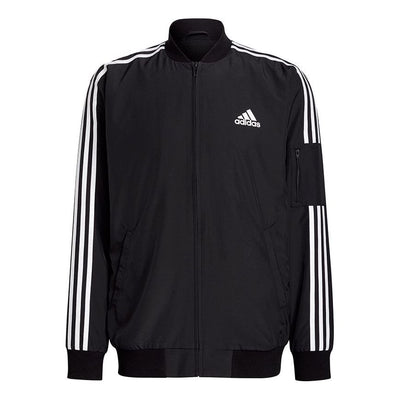 adidas M 3s Bomber Jkt Contrasting Colors Stripe Sports Logo Casual Jacket Black