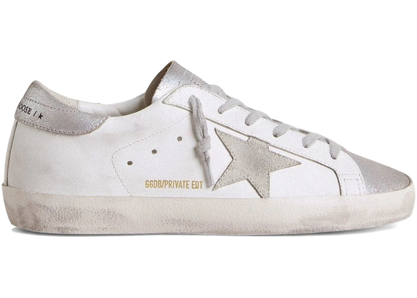 Golden Goose Super-Star White Gray Silver Glitter (Women's)