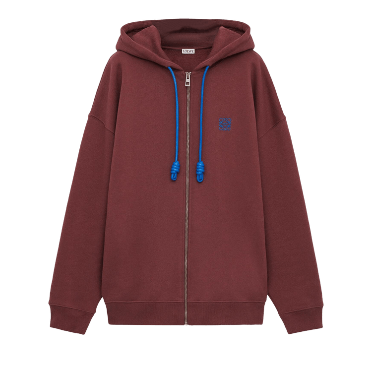 Loewe Zip Up Hoodie 'Burgundy'