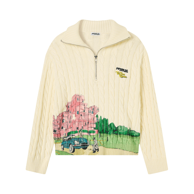 HOUSE OF ERRORS Crime Scene Cable Knit Sweater 'Cream'